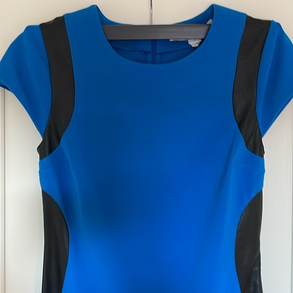 NWT Diane Von Furstenberg Pele Knit Dress with Leather Panels - Picture 3 of 12